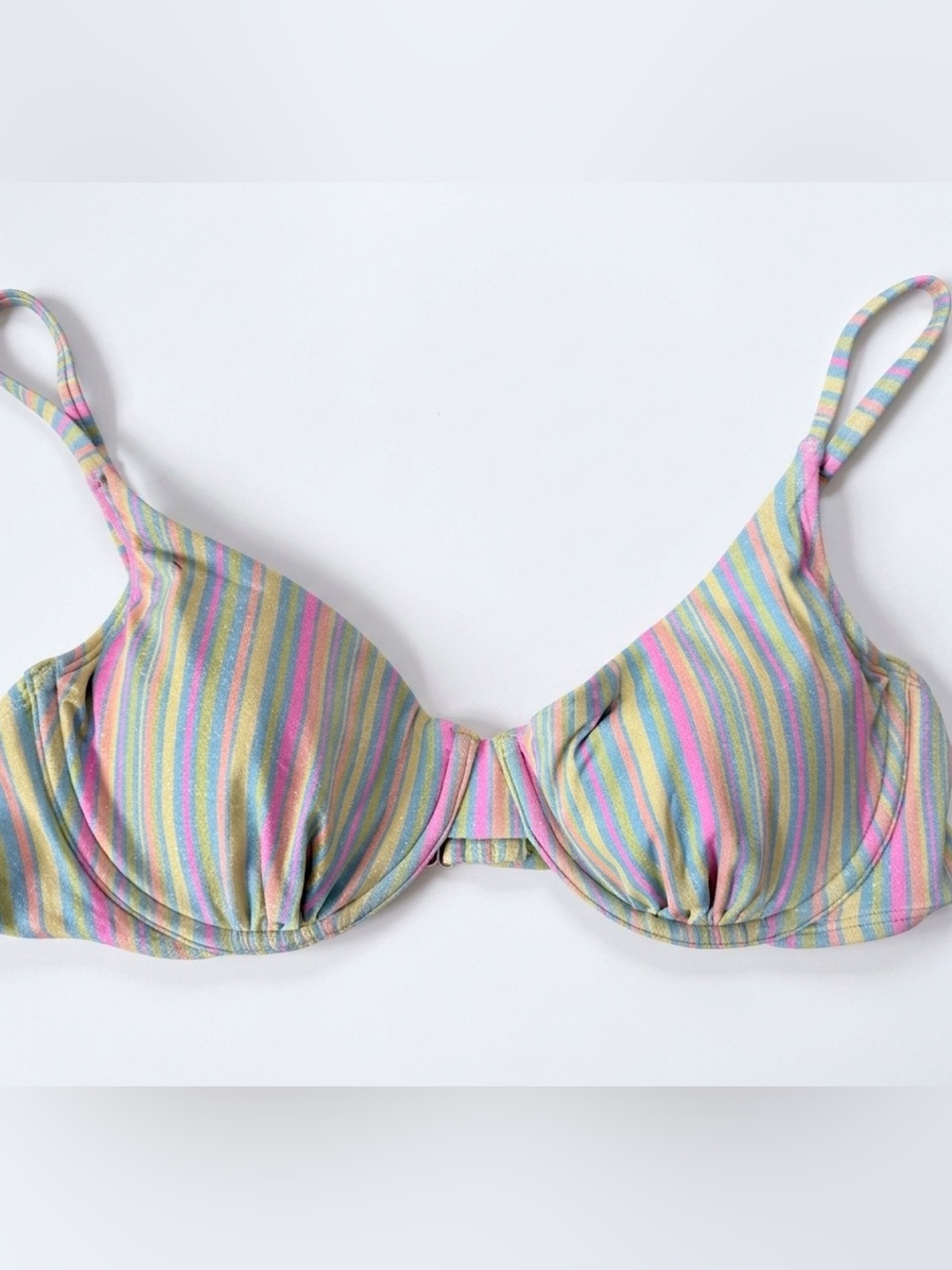 wild fable Pastel Rainbow Striped Bikini Top